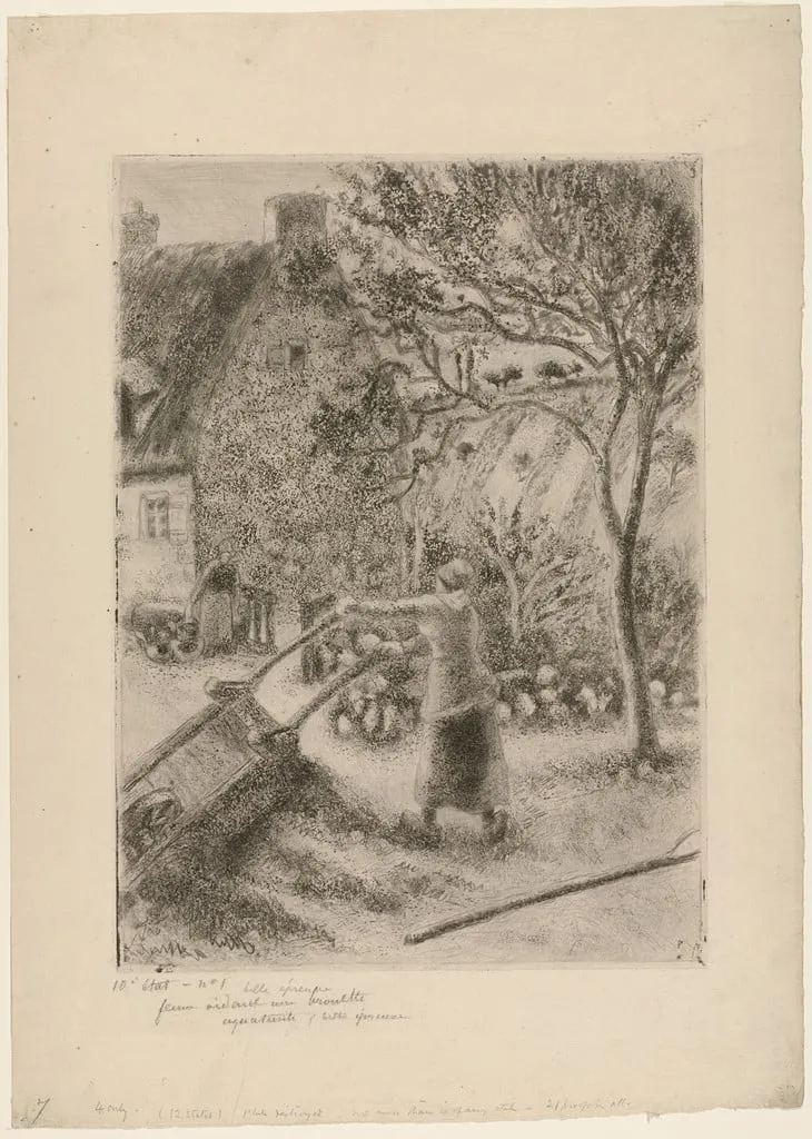 Untitled, by Camille Pissarro, ink, 1880