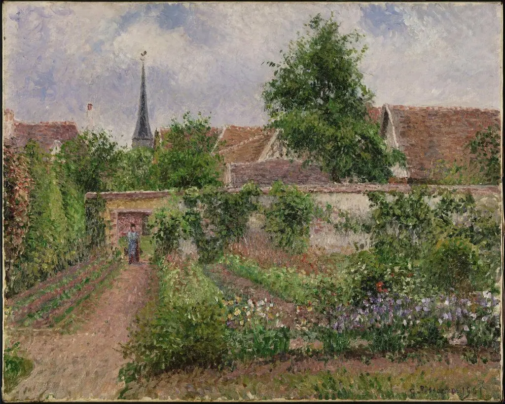 Vegetable Garden, Overcast Morning, Eragny, by Camille Pissarro
