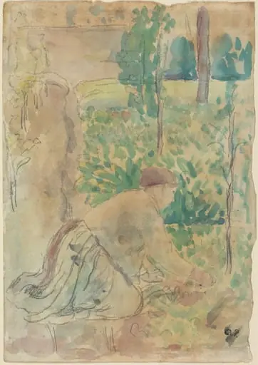 Woman Working in a Garden, by Camille Pissarro