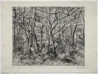Wooded Landscape at L'Hermitage, Pontoise, by Camille Pissarro, 1879