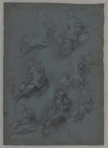 Studies for the Virgin and Child (recto), by Camillo Boccaccino
