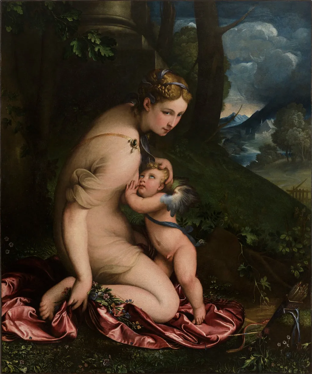 Venus Suckling Cupido, by Camillo Boccaccino, oil, 1532