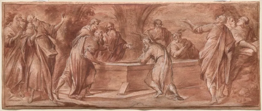 The Apostles Gathered Around the Tomb of the Virgin, by Camillo Procaccini, 1594