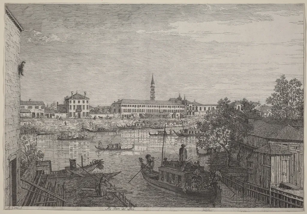 Ale Porte del Dolo, by Canaletto, ink, 1740