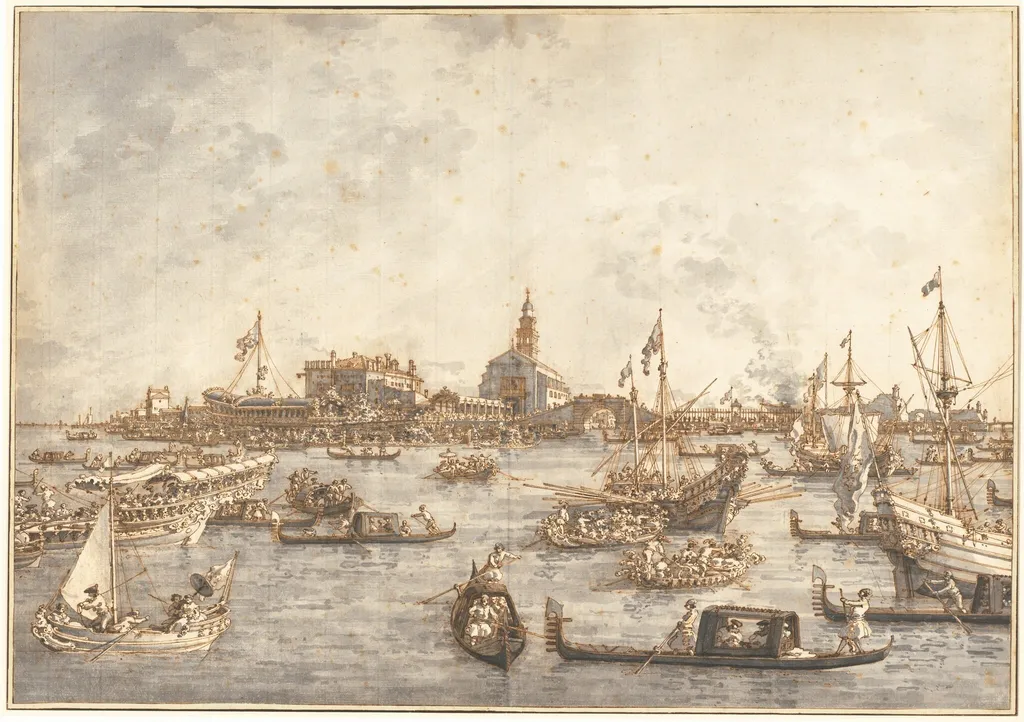 Ascension Day Festival at Venice, by Canaletto, ink