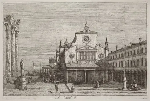 Imaginary View of S. Giacomo di Rialto [upper right], by Canaletto