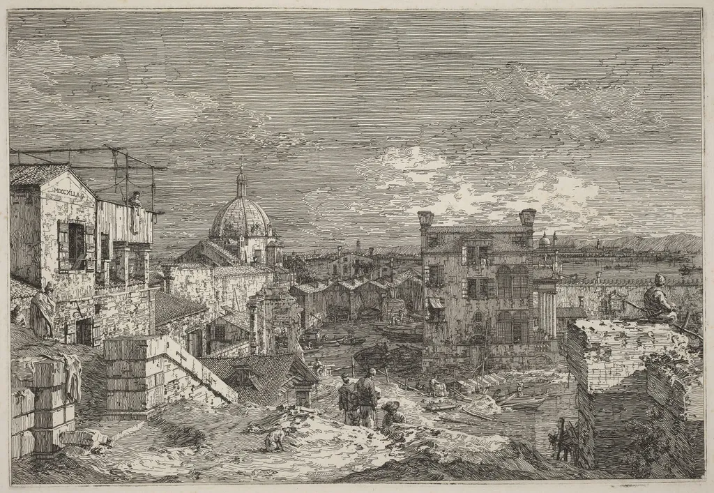 Imaginary View of Venice, by Canaletto, ink, 1741