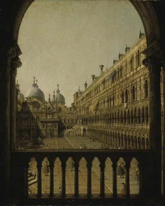 Interior Court of the Doge's Palace, Venice, by Canaletto