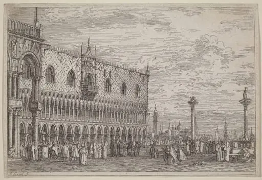 La Piera del Bando. V., by Canaletto
