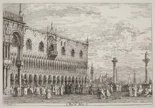 La Piera del Bando. V. [lower right], by Canaletto