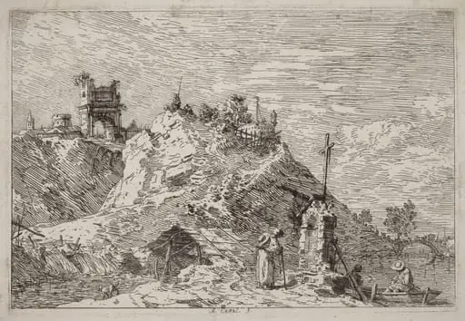 Landscape with the Pilgrim at Prayer, by Canaletto
