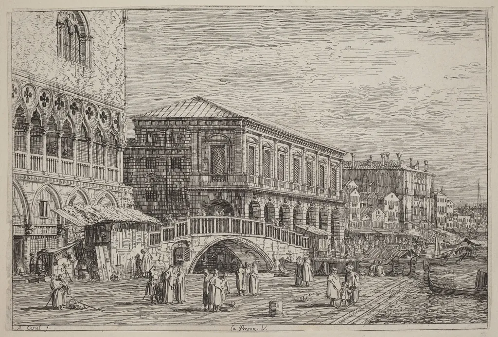 Le Preson. V., by Canaletto, ink, 1740