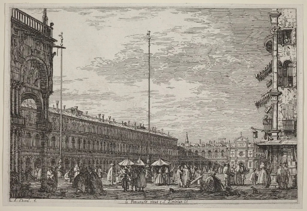 Le Procuratie niove e S. Ziminian V., by Canaletto, ink, 1740