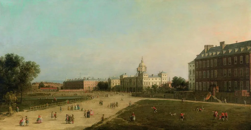 London: the New Horse Guards from St James's Park, by Canaletto