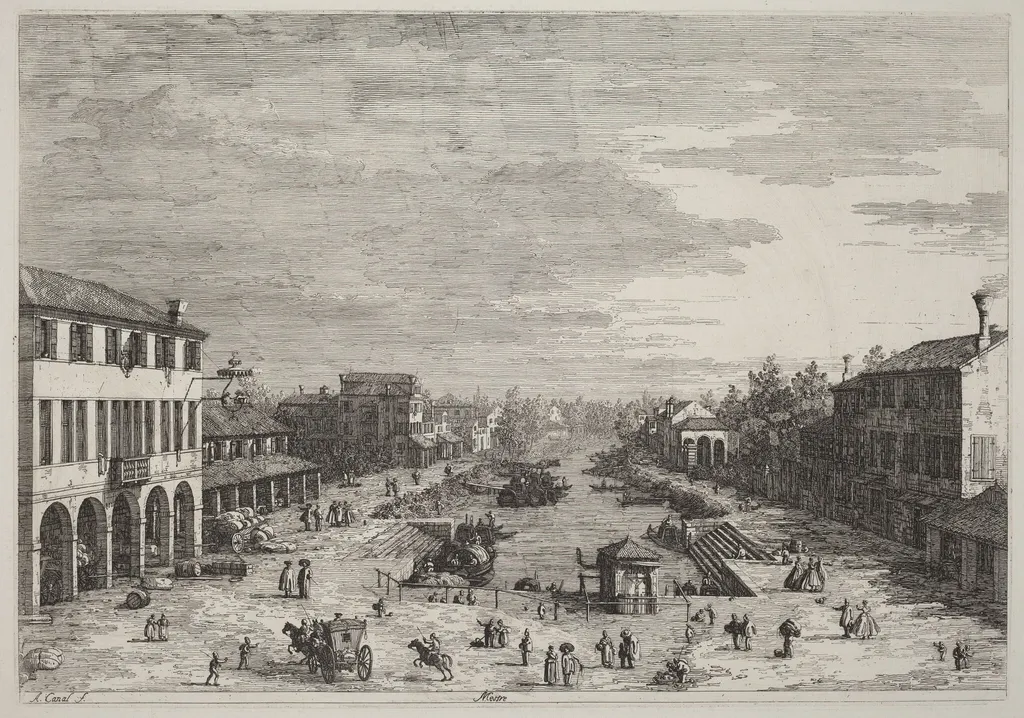 Mestre, by Canaletto, ink, 1740