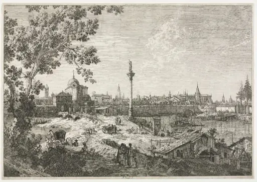 Panorama of a City on a River, by Canaletto