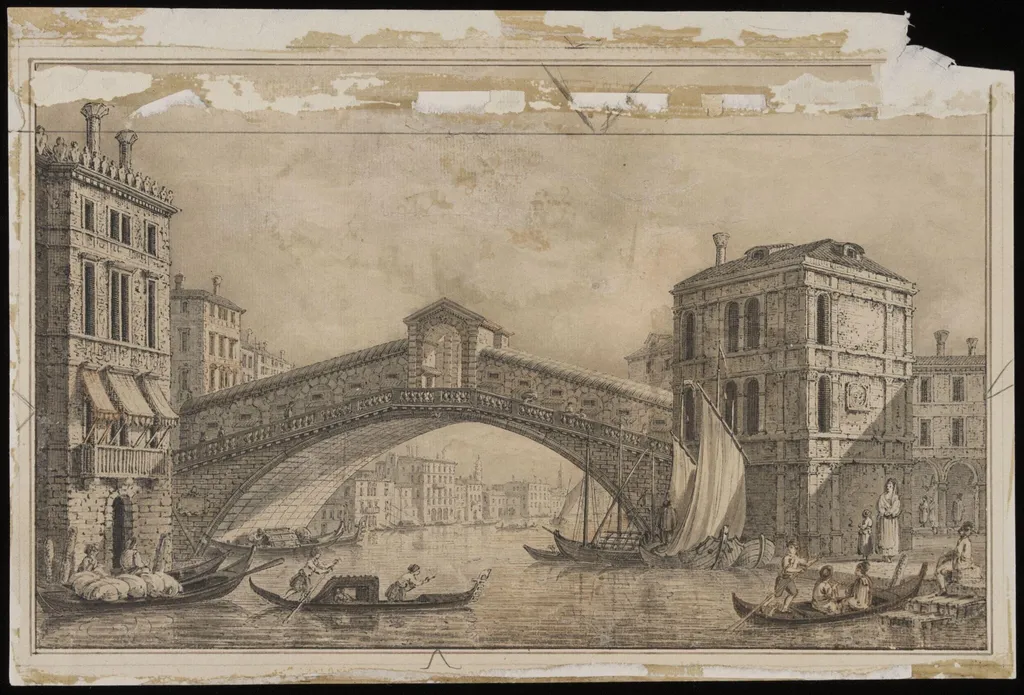 Ponte di Rialto, Venice, by Canaletto, 1750