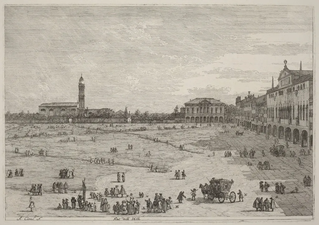 Pra della Valle, by Canaletto, ink, 1740