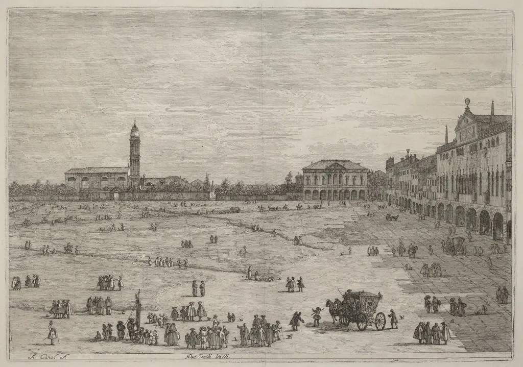 Pra della Valle, by Canaletto, ink, 1740