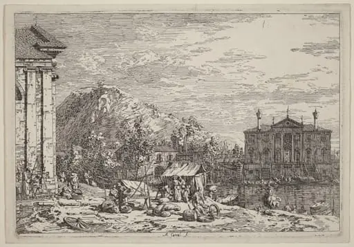 The Market at Dolo, by Canaletto