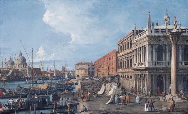 The Molo, Venice, by Canaletto, oil, 1735