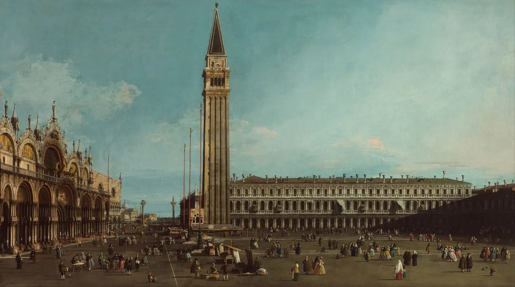 The Piazza San Marco, Venice, by Canaletto, oil, 1742