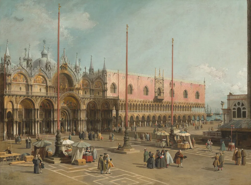 The Square of Saint Mark's, Venice, by Canaletto, oil, 1743