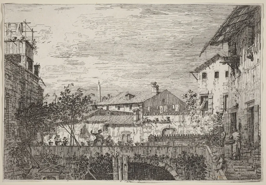 The Terrace, by Canaletto, ink, 1740