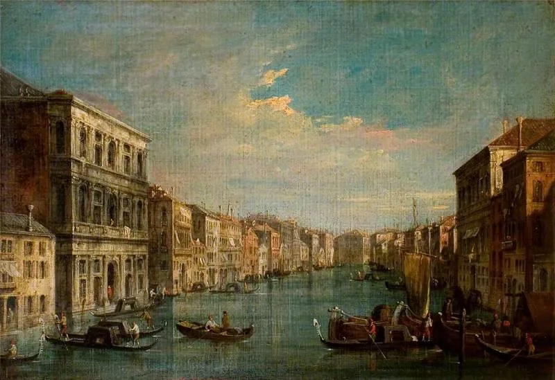 Venice: The Grand Canal Looking South-West from Palazzo Grimani, by Canaletto, oil, 1737