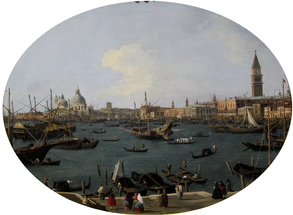 Venice Viewed from the San Giorgio Maggiore, by Canaletto, oil, 1735