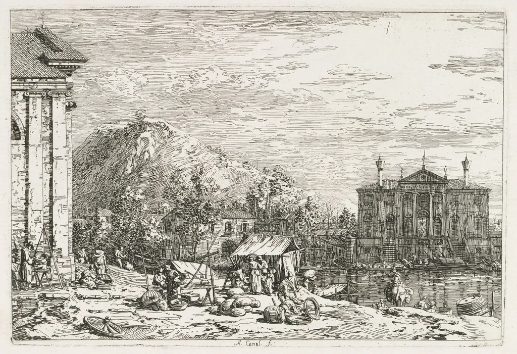 Views: A City Beyond a River, by Canaletto, 1740
