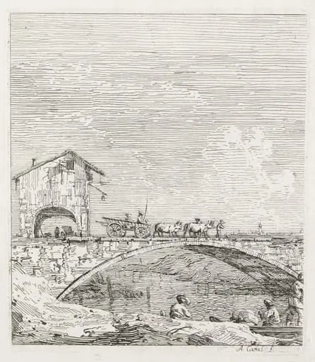 Views: A Wagon Passing over a Bridge, by Canaletto