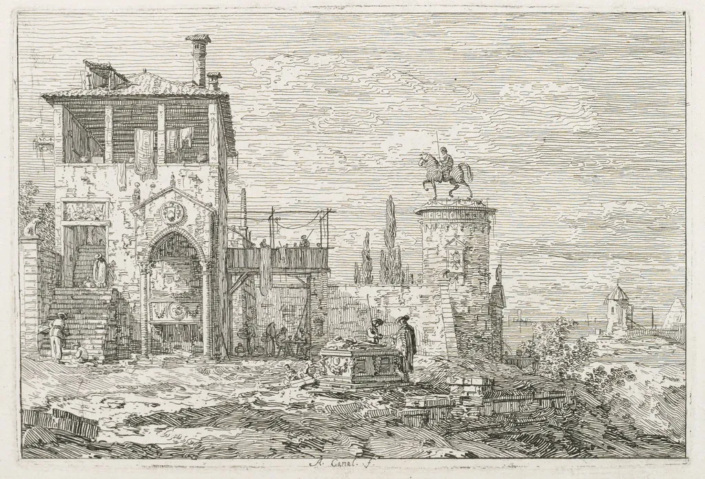 Views: The Equestrian Monument, by Canaletto, 1740