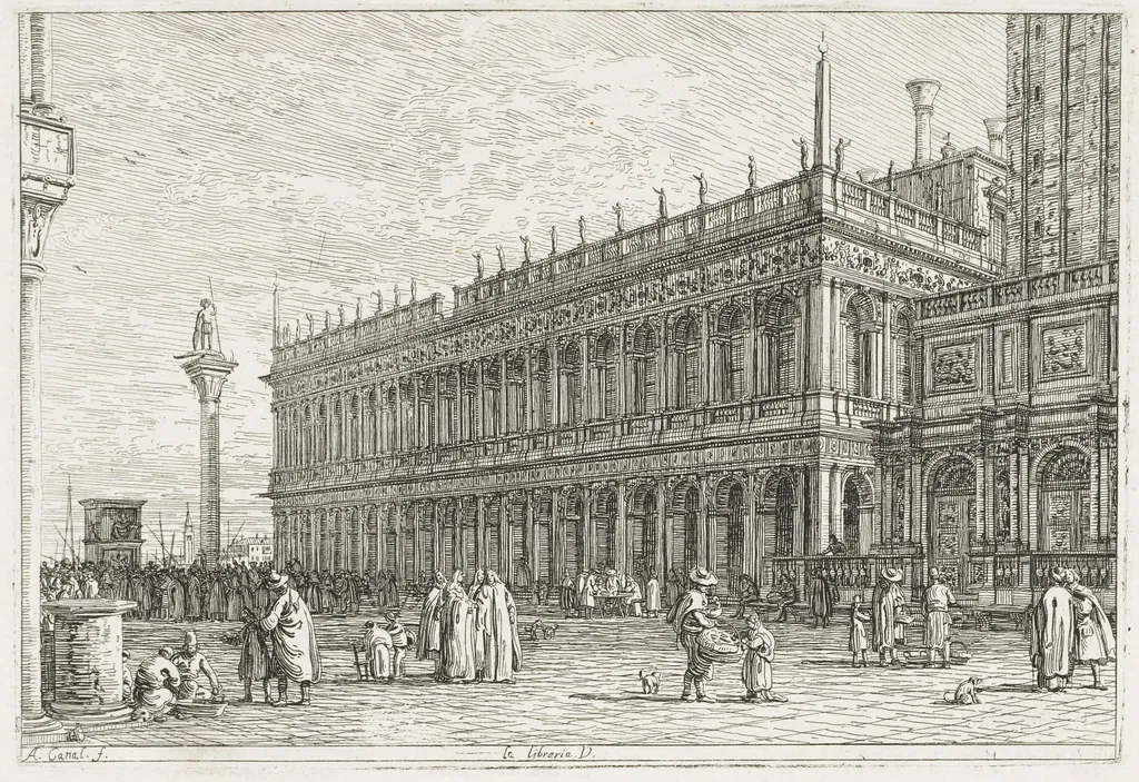 Views: The Library, Venice, by Canaletto, 1740