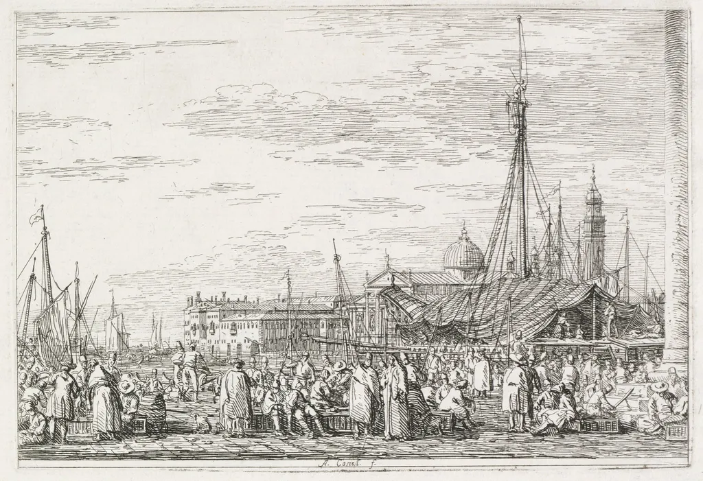 Views: The Market on the Molo, by Canaletto, 1740