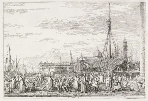 Views: The Market on the Molo, by Canaletto