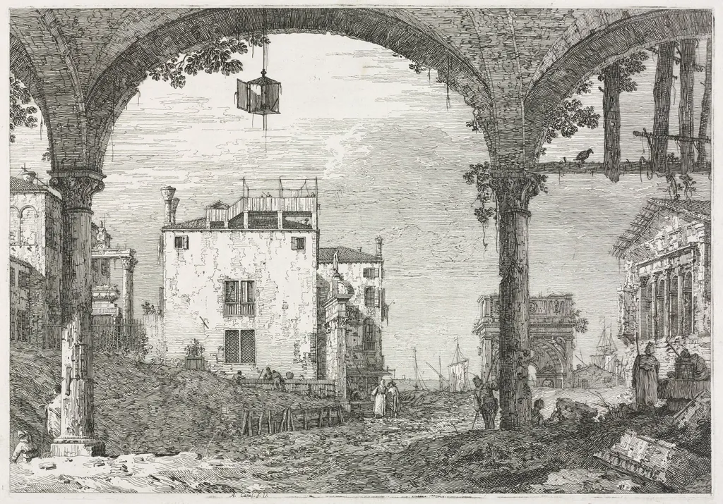 Views: The Portico with the Lantern, by Canaletto, 1740