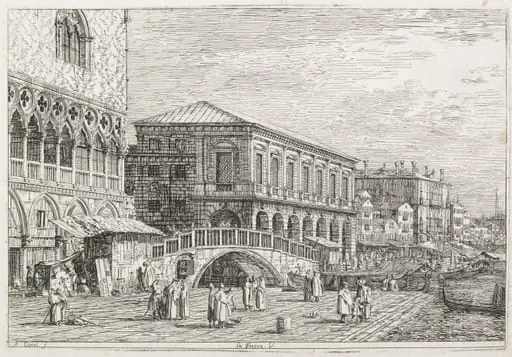 Views: The Prison, Venice, by Canaletto