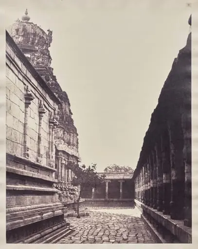 Perumal Temple Vimana from Corner of Court, Madurai, by Captain Linnaeus Tripe