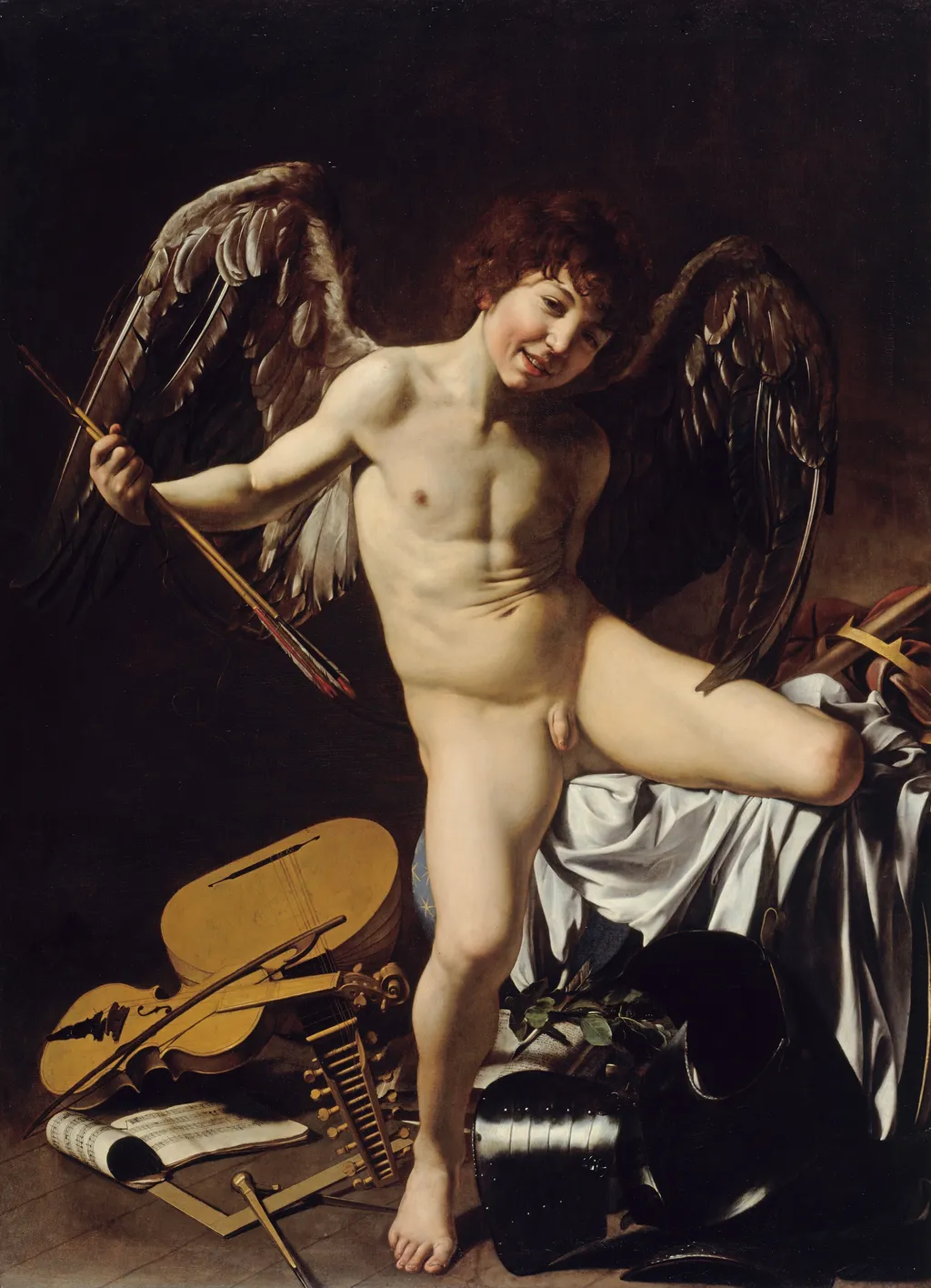 Amor Vincit Omnia, by Caravaggio, oil, 1601