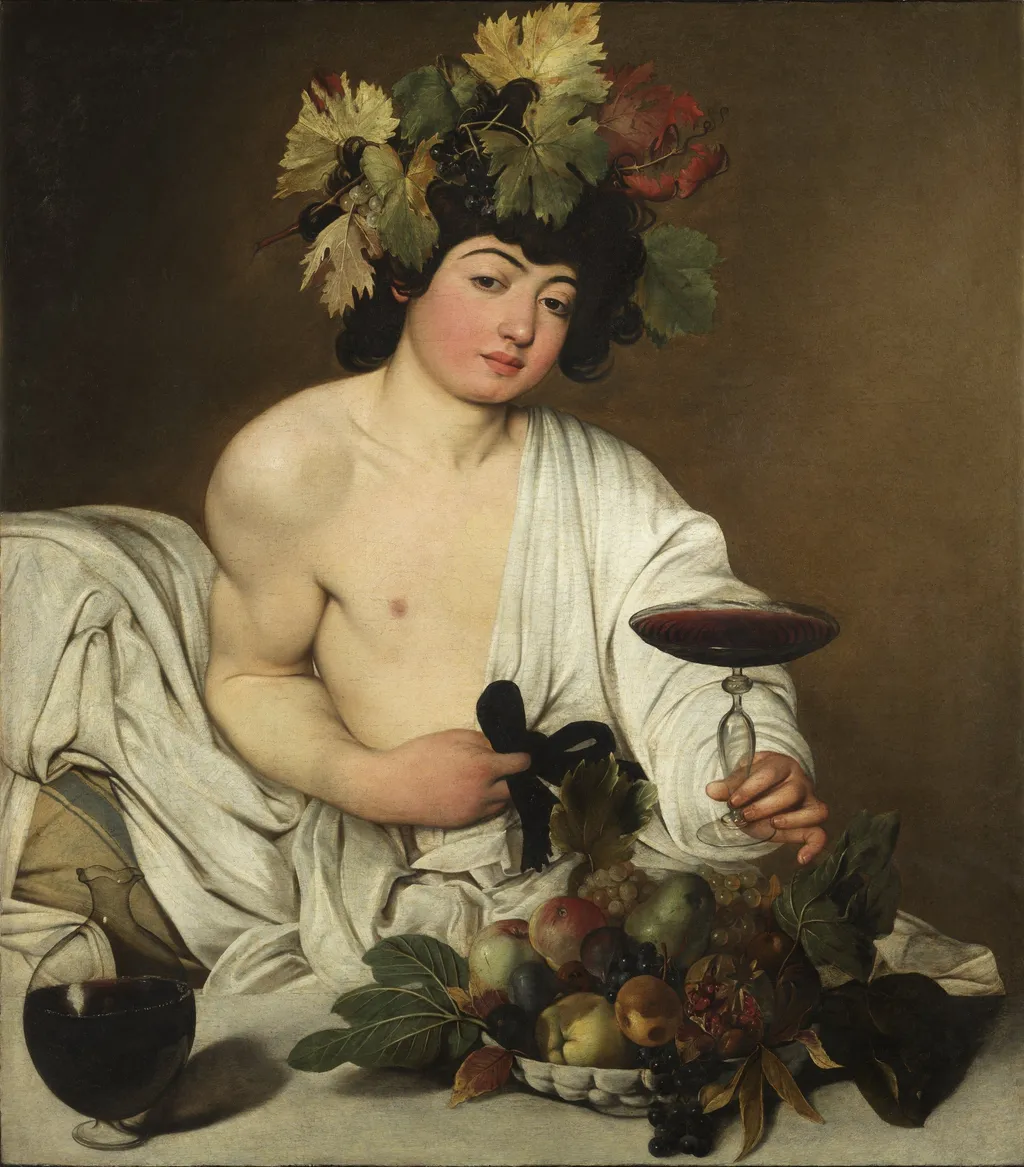 Bacchus, by Caravaggio, oil, 1600