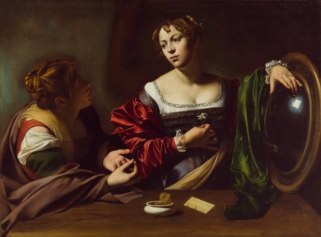 Martha and Mary Magdalene, by Caravaggio, 1600