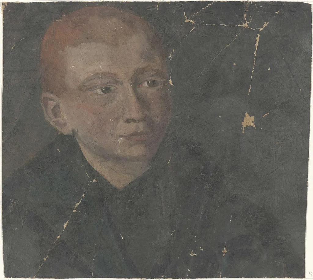 Jongenskop met rood haar, by Carel Adolph Lion Cachet, oil, 1909