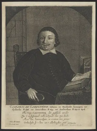 Portrait of Casparus de Carpentier, Walloon Minister at Sliedrecht, Amersfoort and Amsterdam, by Carelse Frans, 1650