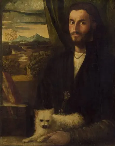 Portrait of a Man with a Dog, by Cariani