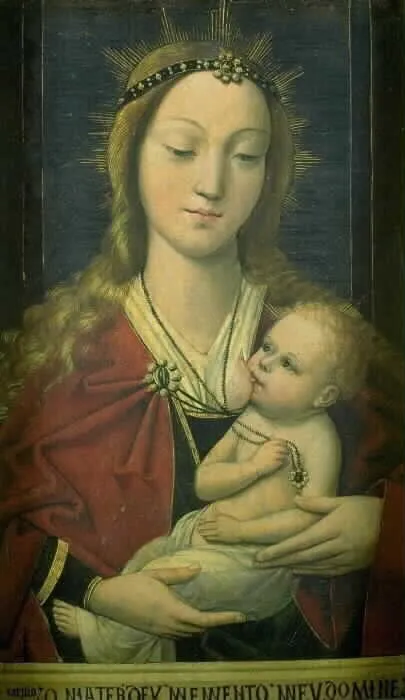 Maria mit dem Kind, by Carillo, paint, 1450
