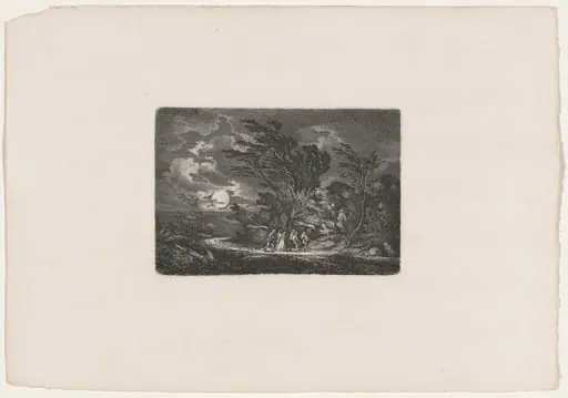 Five Travellers in the Moonlight, by Carl August Lebschée