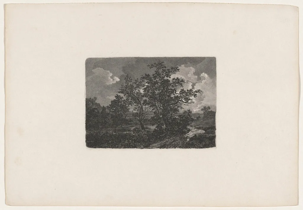 Nocturnal Landscape, by Carl August Lebschée, ink, 1828