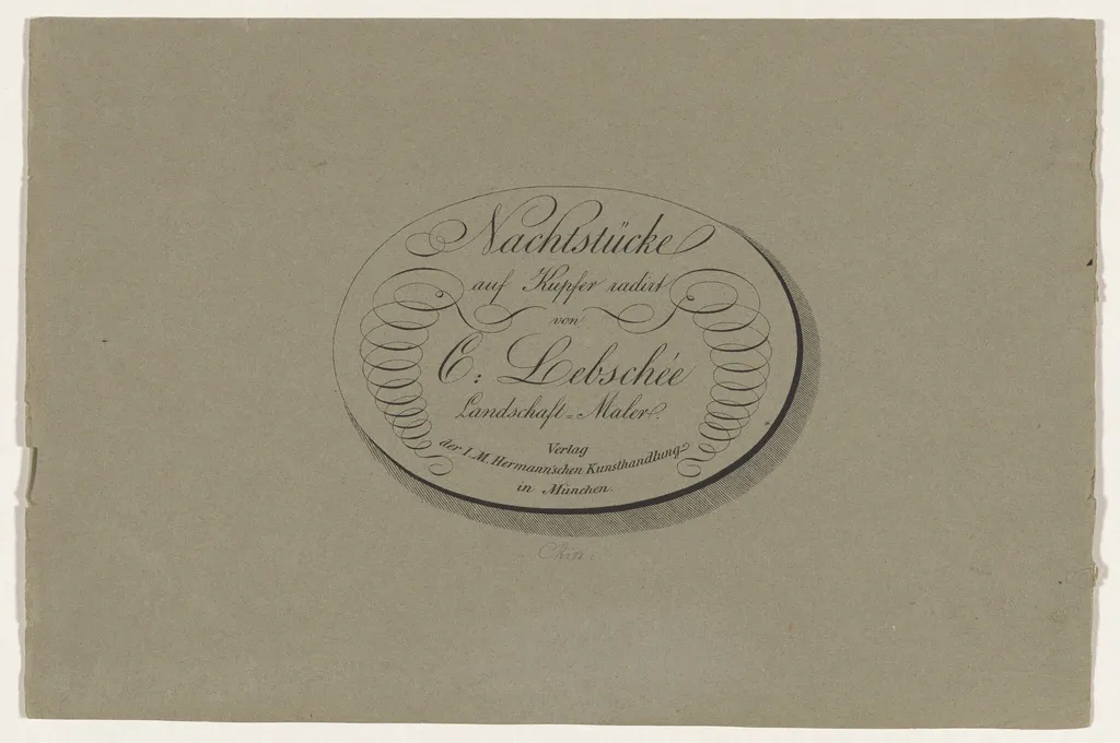 Title Page to Vier Nachtstücke, by Carl August Lebschée, ink, 1828