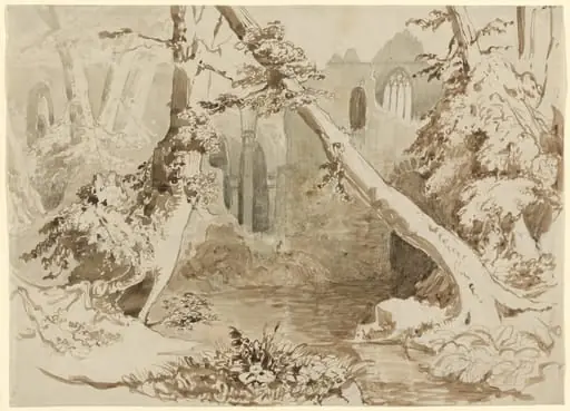 A Ruined Church in the Forest, by Carl Blechen